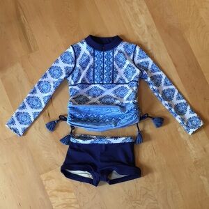 CABANA LIFE | Girls Batik 2-Piece Long Sleeve Rashguard Set